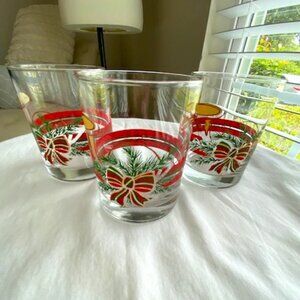 Vintage George Briard Christmas French Horn Old-Fashioned Glasses 3